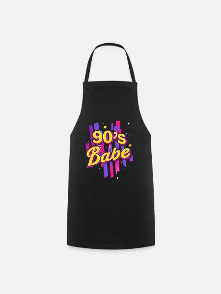 90er Jahre Babe Colourful - Kochschürze - Schwarz