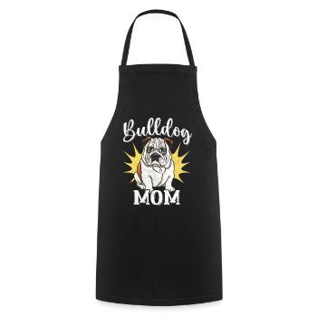 Maman bouledogue - Tablier de cuisine - noir - Devant - AI Model Male 185 dark (185cm)