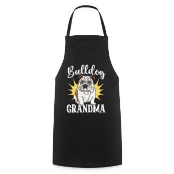 Bulldog Grandma - Cooking Apron - black - Front - AI Model Male 185 dark (185cm)