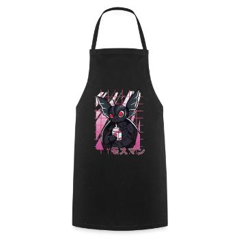 Mothman Kawaii Erdbeer Milchshake - Kochschürze - Schwarz - Vorne - AI Model Male 185 dark (185cm)