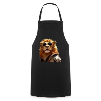 Lion with Sunglasses Dad Lions Love Wild Lion - Cooking Apron - black - Front - AI Model Male 185 dark (185cm)