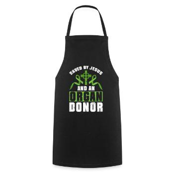Organ Donor Organ Transplant Organ Donation - Cooking Apron - black - Front - AI Model Male 185 dark (185cm)