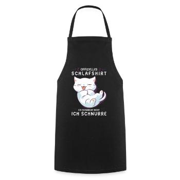 Offizielles Schlafshirt personalisiert mit Katze - Kochschürze - Schwarz - Vorne - AI Model Male 185 dark (185cm)