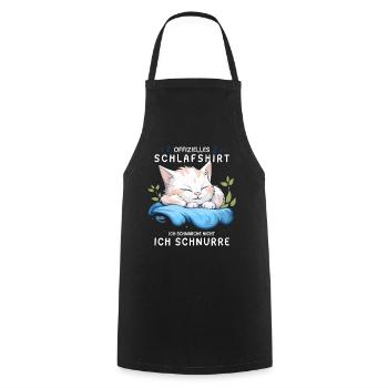 Offizielles Schlafshirt personalisiert mit Katze - Kochschürze - Schwarz - Vorne - AI Model Male 185 dark (185cm)