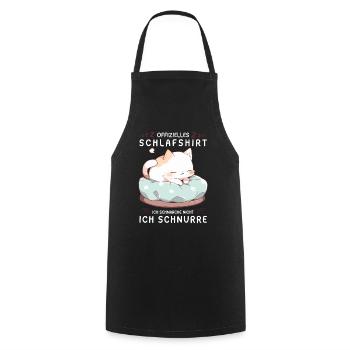 Offizielles Schlafshirt personalisiert mit Katze - Kochschürze - Schwarz - Vorne - AI Model Male 185 dark (185cm)