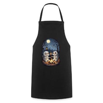 Kinder Halloween Lagerfeuer Mumien Cartoon - Kochschürze - Schwarz - Vorne - AI Model Male 185 dark (185cm)