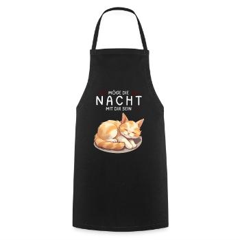 Möge die Nacht mit dir sein - Schlafshirt Katze - Kochschürze - Schwarz - Vorne - AI Model Male 185 dark (185cm)