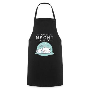 Möge die Nacht mit dir sein - Schlafshirt Katze - Kochschürze - Schwarz - Vorne - AI Model Male 185 dark (185cm)
