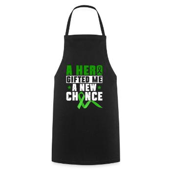 Organ Donor Organ Transplant Organ Donation - Cooking Apron - black - Front - AI Model Male 185 dark (185cm)