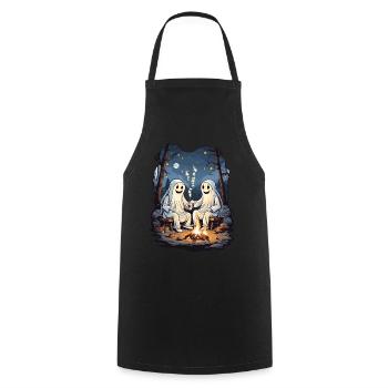Halloween Ghosts Camping Kids Cartoon - Cooking Apron - black - Front - AI Model Male 185 dark (185cm)