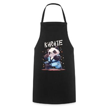 Lustiger japanischer Karate Panda Kawaii Karateka - Kochschürze - Schwarz - Vorne - AI Model Male 185 dark (185cm)