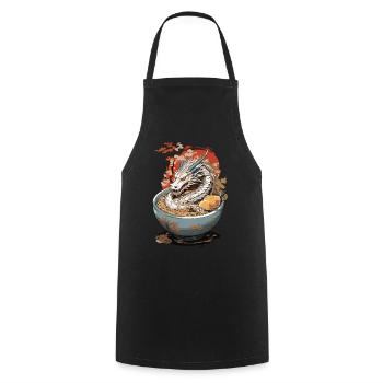Retro Drache Ramen Ukiyo-e Manga Design - Kochschürze - Schwarz - Vorne - AI Model Male 185 dark (185cm)