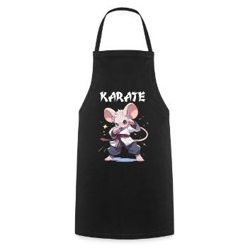 Lustige japanische Karate Maus Kawaii Karateka - Kochschürze - Schwarz - Vorne - AI Model Male 185 dark (185cm)