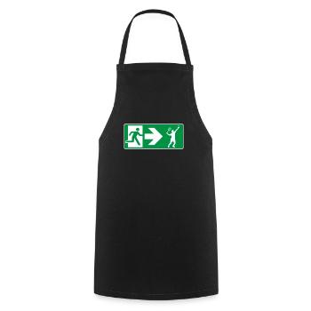 Notausgang Badminton - Kochschürze - Schwarz - Vorne - AI Model Male 185 dark (185cm)