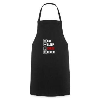 Manger, dormir, répéter les échecs - Tablier de cuisine - noir - Devant - AI Model Male 185 dark (185cm)
