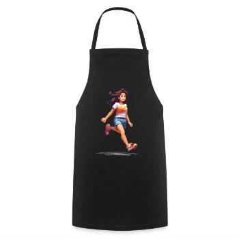 Retro Gamer Pixel Vintage Gaming Fun Design - Cooking Apron - black - Front - AI Model Male 185 dark (185cm)