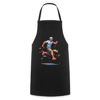 Retro Gamer Pixel Kunst Vintage Videospiel - Kochschürze - Schwarz - Vorne - AI Model Male 185 dark (185cm)