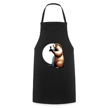 Murmeltier Murmeltiertag Groundhog Day USA lustig - Kochschürze - Schwarz - Vorne - AI Model Male 185 dark (185cm)