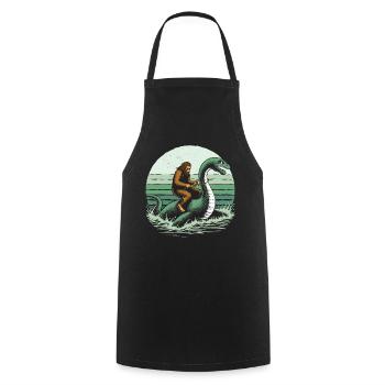 Bigfoot Rides Loch Ness - Cooking Apron - black - Front - AI Model Male 185 dark (185cm)