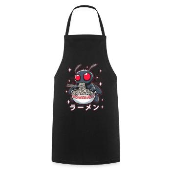 Mothman Ramen Noodles - Cooking Apron - black - Front - AI Model Male 185 dark (185cm)