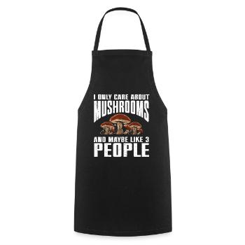 Mushroom, Mycology, Mycologist, Collector - Cooking Apron - black - Front - AI Model Male 185 dark (185cm)
