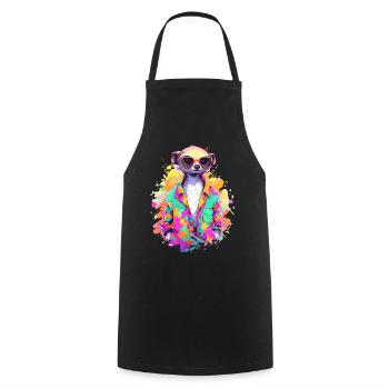 Cool Meerkat Sarfari Africa Lover - Cooking Apron - black - Front - AI Model Male 185 dark (185cm)