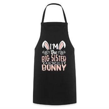 Je suis la grande sœur lapin - Tablier de cuisine - noir - Devant - AI Model Male 185 dark (185cm)