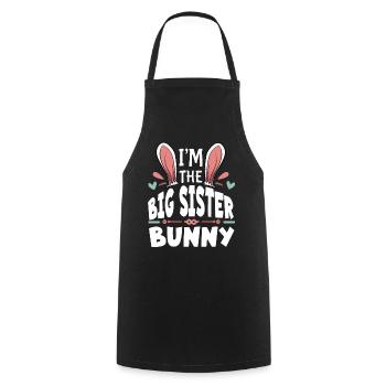 Je suis la grande sœur lapin - Tablier de cuisine - noir - Devant - AI Model Male 185 dark (185cm)