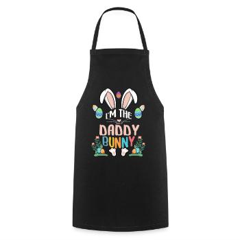 Je suis le papa lapin - Tablier de cuisine - noir - Devant - AI Model Male 185 dark (185cm)