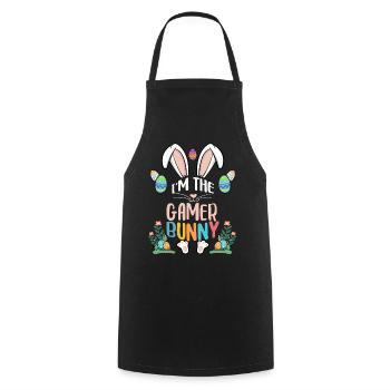 Je suis le lapin gamer - Tablier de cuisine - noir - Devant - AI Model Male 185 dark (185cm)