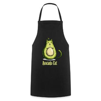 Avocat chat chats cadeau végétarien - Tablier de cuisine - noir - Devant - AI Model Male 185 dark (185cm)