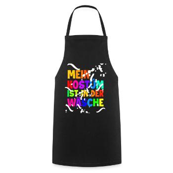 Mon costume est au lavage - Carnaval - Tablier de cuisine - noir - Devant - AI Model Male 185 dark (185cm)