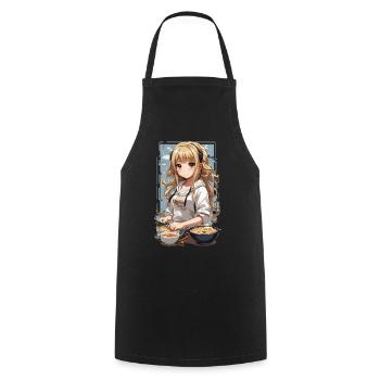 Anime Girl Ramen Liebe Manga Nudelsuppen Design - Kochschürze - Schwarz - Vorne - AI Model Male 185 dark (185cm)