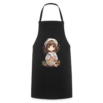 Anime Ramen Mädchen Japanische Nudelsuppe Koch - Kochschürze - Schwarz - Vorne - AI Model Male 185 dark (185cm)