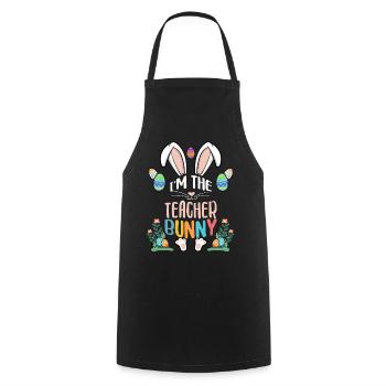 Je suis le lapin enseignant - Tablier de cuisine - noir - Devant - AI Model Male 185 dark (185cm)