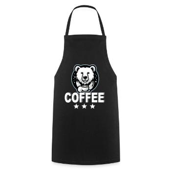 Eisbär vom Nordpol liebt Kaffee im Café Barista - Kochschürze - Schwarz - Vorne - AI Model Male 185 dark (185cm)