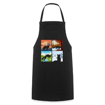Cadeaux amusants pour les amoureux du renard - Tablier de cuisine - noir - Devant - AI Model Male 185 dark (185cm)
