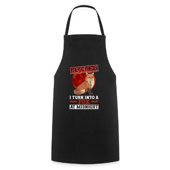 Fox Lover Spooky Fox Halloween Gift - Cooking Apron - black - Front - AI Model Male 185 dark (185cm)