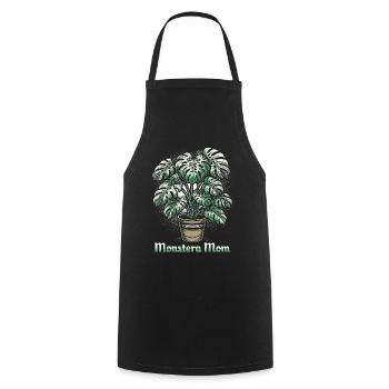 Monstera Mom - Cooking Apron - black - Front - AI Model Male 185 dark (185cm)