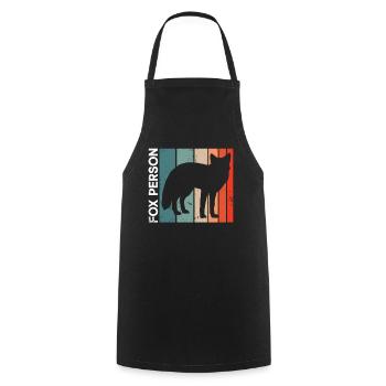 Funny Gifts for Fox Lovers - Cooking Apron - black - Front - AI Model Male 185 dark (185cm)