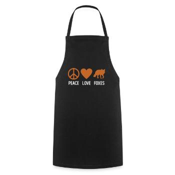 Funny Gifts for Fox Lovers - Cooking Apron - black - Front - AI Model Male 185 dark (185cm)
