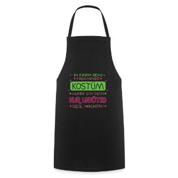 In a sexy costume I would just unnecessarily - Cooking Apron - black - Front - AI Model Male 185 dark (185cm)