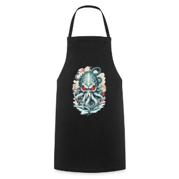 Yokai Tentakeln Seeungeheuer Dämon Vintage Japan - Kochschürze - Schwarz - Vorne - AI Model Male 185 dark (185cm)