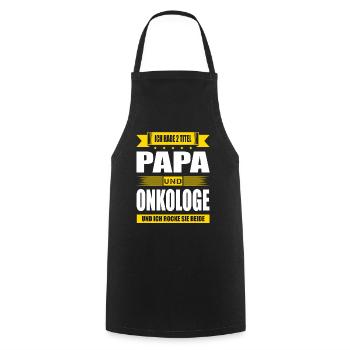 Zwei Titel Papa Und Onkologe Facharzt Onkologie - Kochschürze - Schwarz - Vorne - AI Model Male 185 dark (185cm)
