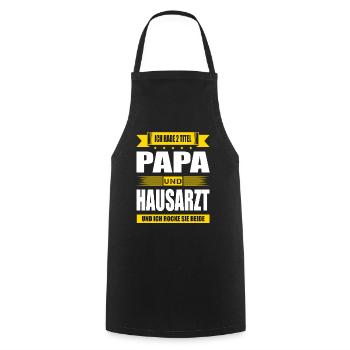 Zwei Titel Papa Und Hausarzt Arzt Facharzt - Kochschürze - Schwarz - Vorne - AI Model Male 185 dark (185cm)