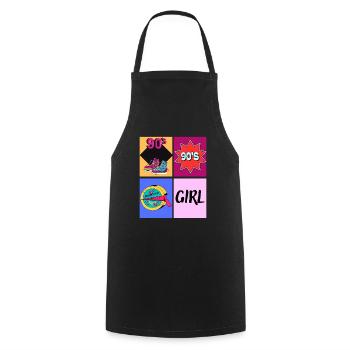 des années 90 fille des années 1990 mode 90 thème fête des années quatre-vingt-dix - Tablier de cuisine - noir - Devant - AI Model Male 185 dark (185cm)