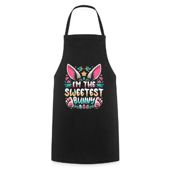 I'm The Sweetest Bunny - Cooking Apron - black - Front - AI Model Male 185 dark (185cm)