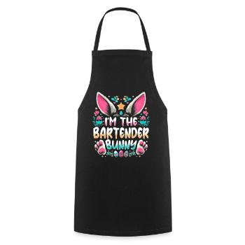 Je suis le lapin barman - Tablier de cuisine - noir - Devant - AI Model Male 185 dark (185cm)