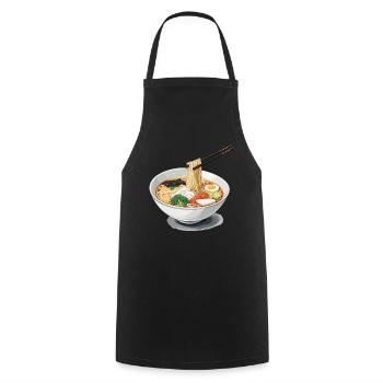 Japanische Ramen Nudelsuppe Aesthetic Design - Kochschürze - Schwarz - Vorne - AI Model Male 185 dark (185cm)