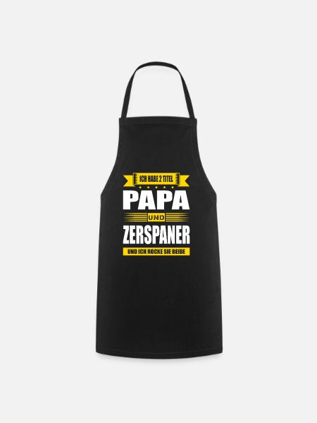 Ich Habe Zwei Titel Papa Und Zerspaner Mechaniker - Kochschürze - Schwarz